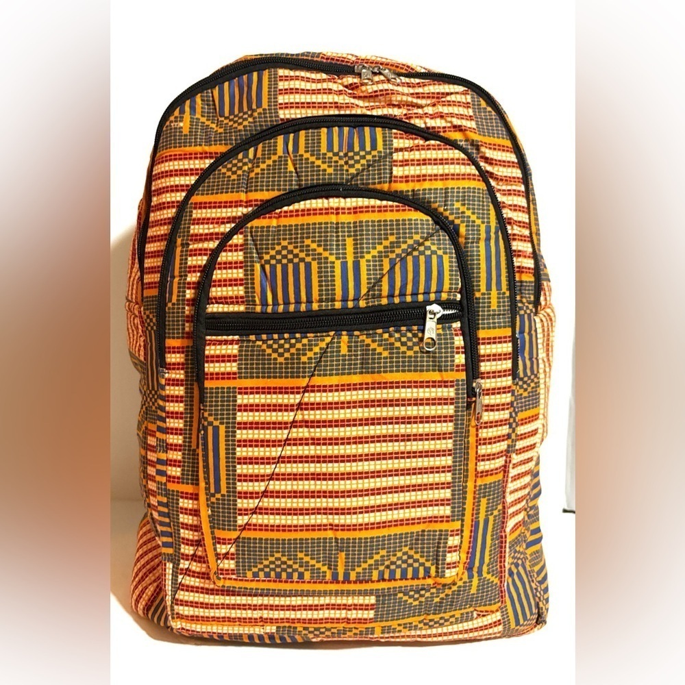African ankara unisex handmade geometric backpack